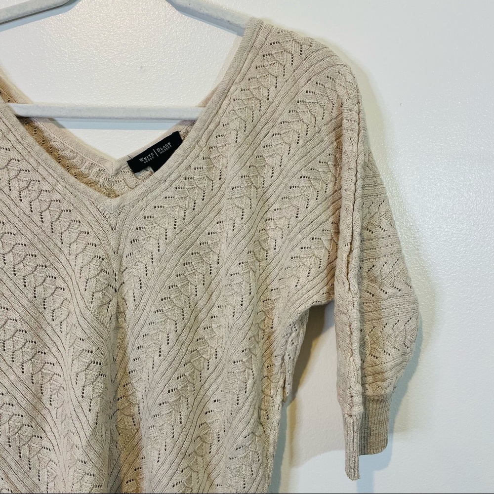 White House Black Market | v neck light weight sparkle sweater - Picture 2 of 4